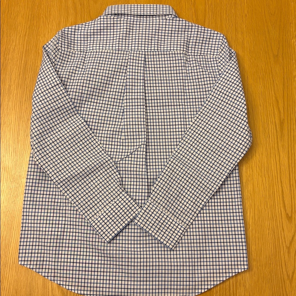 Boys Polo by Ralph Lauren White and Blue Checked Button-Down Shirt - size 7 - Picture 5 of 7